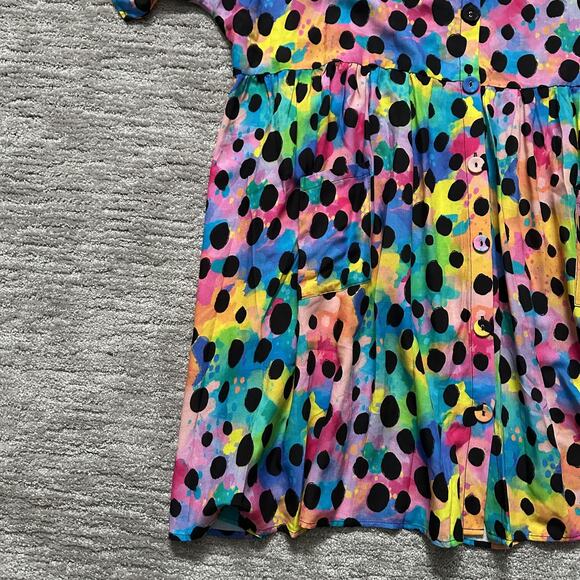 Proud Poppy Disco Dress Womens 14 Kasey Rainbow Colorful Pockets Cheetah Print - Picture 3 of 14